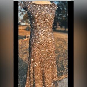 Women’s 12 Adriana Papell Elegant Full Length Sequin Dress